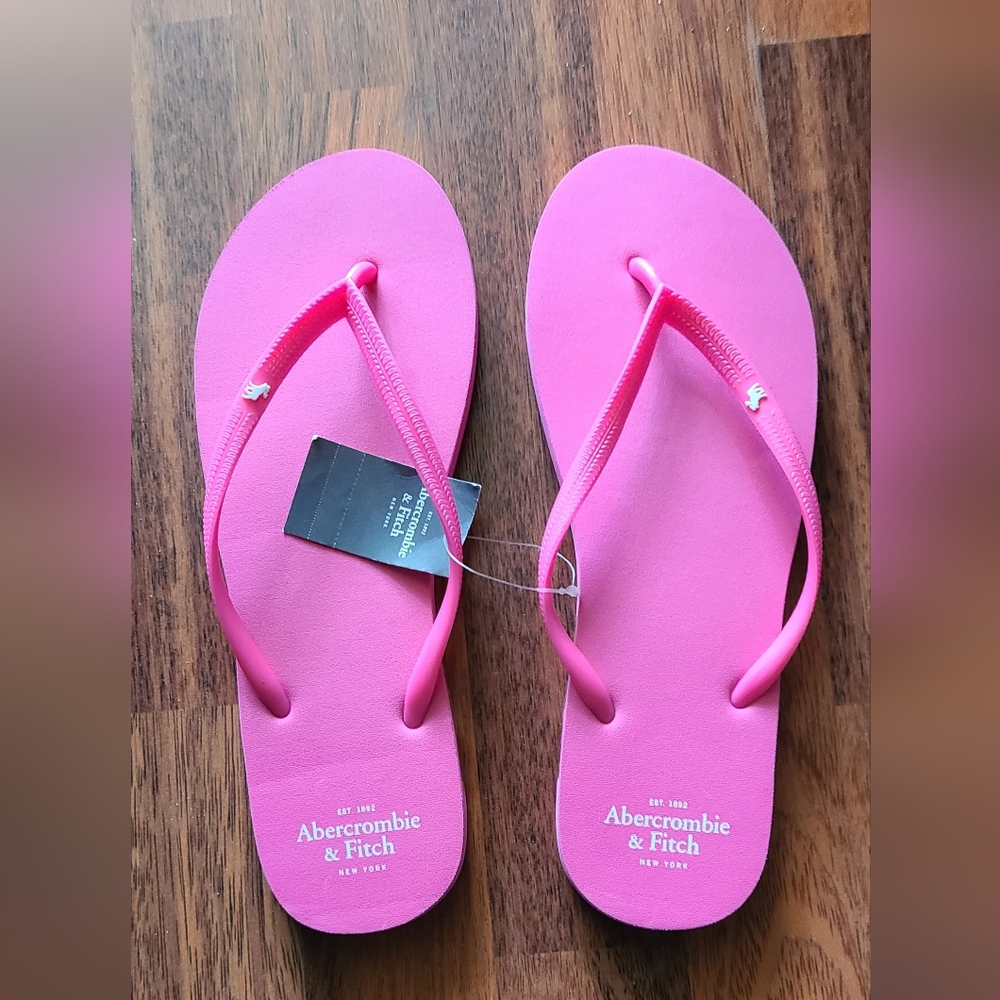 Abercrombie & Fitch Women Classic Spring Flip Flops Pink US 9